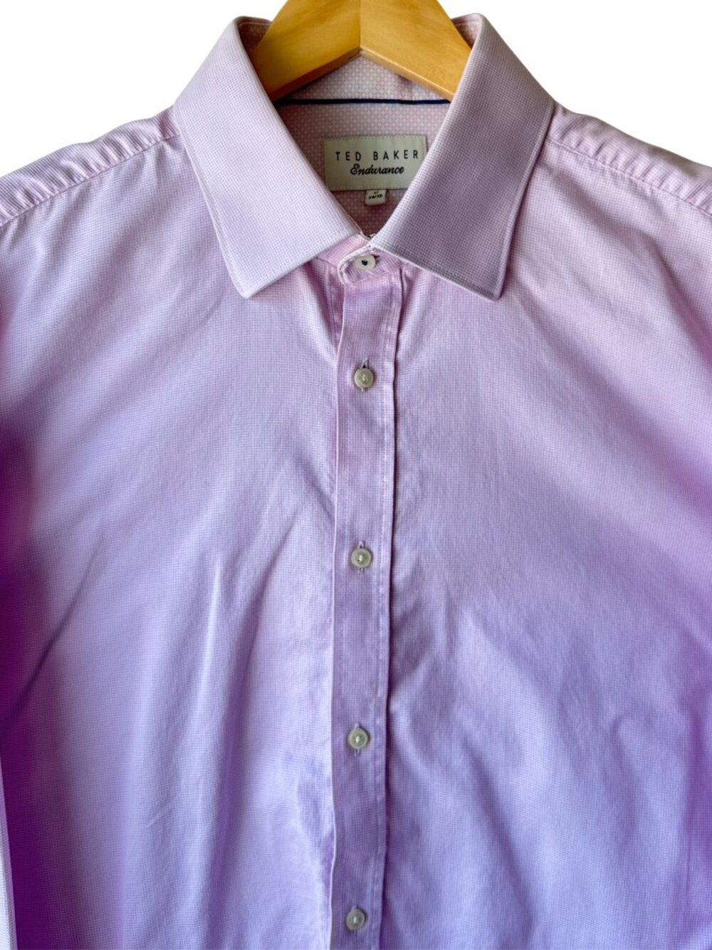 Ted Baker Endurance Men's Dress Shirt 17 34/35 Pink Button Up Long Sleeve